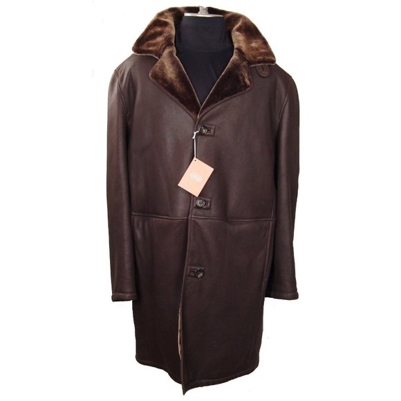 Gorgeous Longhi Shearling Coat Brand New Top Quality Made In Italy EU Size 56 - Picture 2 of 11